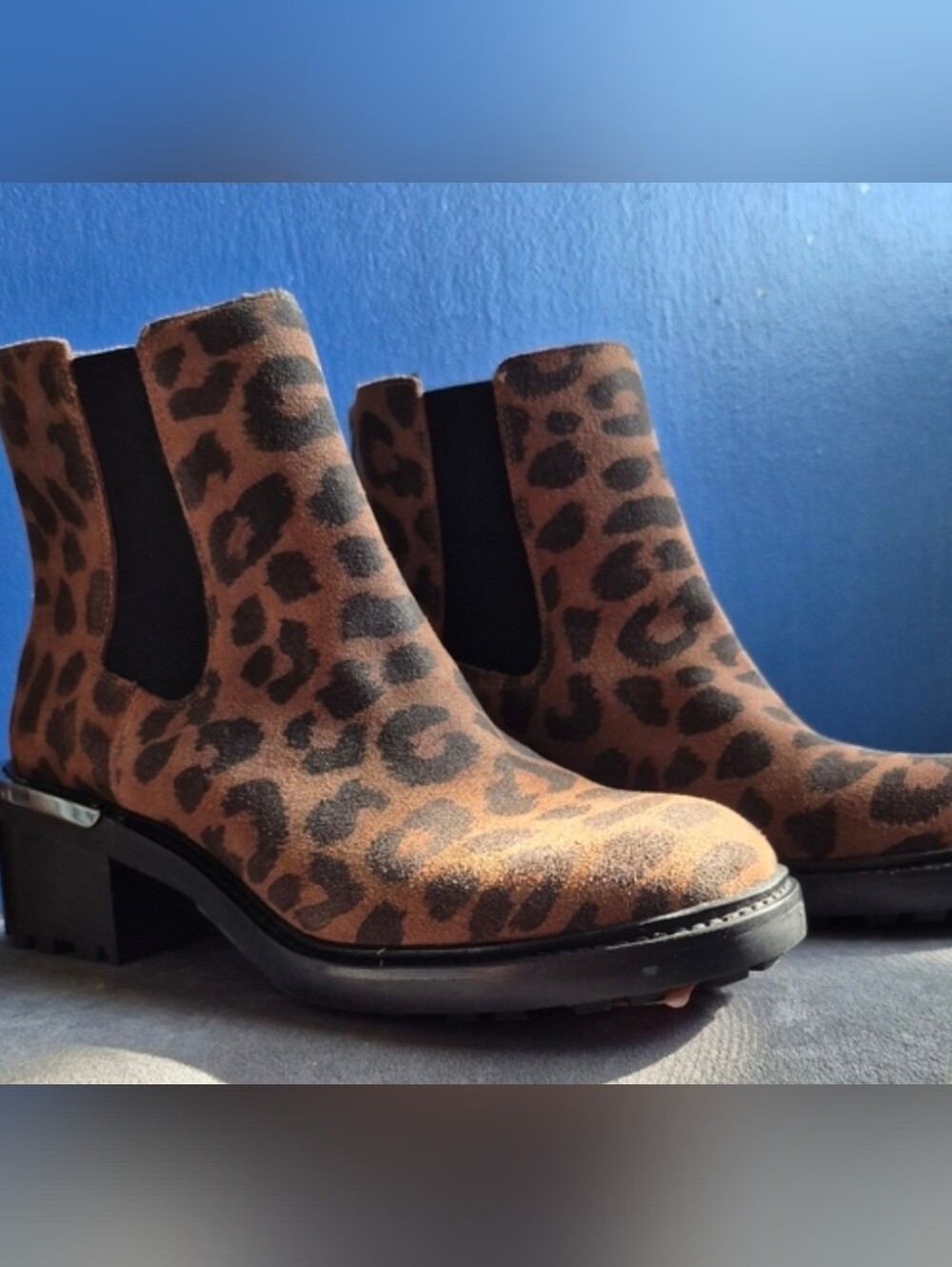 Vince Camuto Genuine Leather Leopard Print  Chelsea Boot